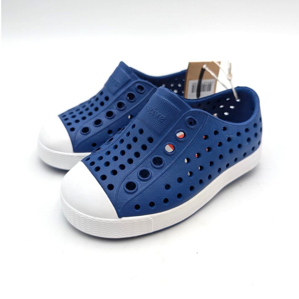 Native Jefferson Slip-On Sneakers Shoes Child Blue/Shell White Size US C5 EU20